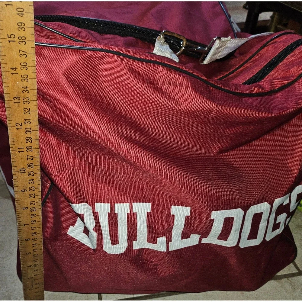 Bulldogs Maroon Duffel Bag Gym Sports Travel‎ Gear Large Bag